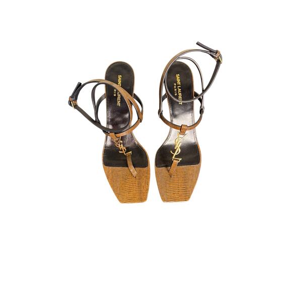 Saint Laurent NIB Cassandra 60mm Leather Sandals in Macadamia Brown Size 39.5 - Picture 3 of 11